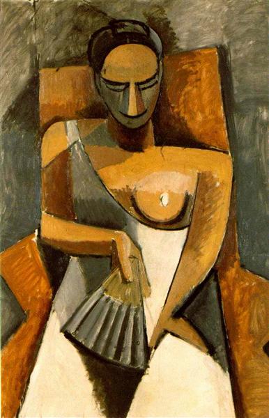Pablo Picasso Oil Paintings Woman With A Fan Femal Portrait